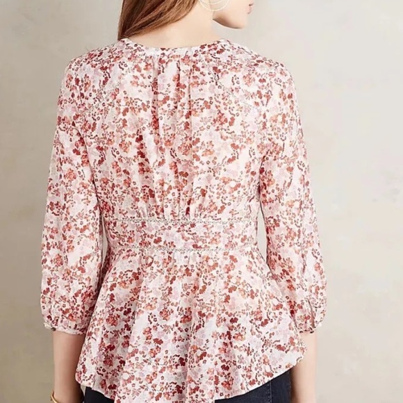 Anthropologie Moulinette Sours Red Floral Cotton/Silk
Amelie Blouse - Picture 5 of 15
